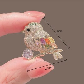 MEISH Robin Brooch Rhinestone Robin Brooch Cute Animal Brooch Crystal Robin Brooch for Women Men