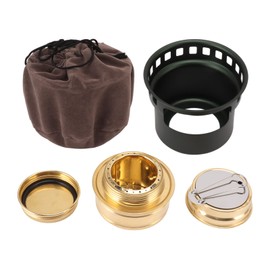 VBESTLIFE Alcohol Stove for Backpacking, Spirit Burner Copper Windproof Portable Aluminium Alloy Alcohol Backpacking Stove for Camping Picnic (Blackish Green)