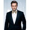 Mantieqingway Champagne Bow Ties for Men Clip on Oversize Bow