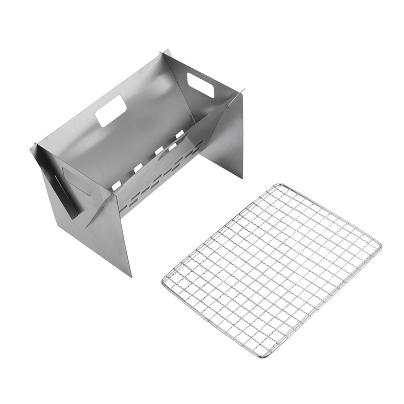 Camping Wood Burning Stove Outdoor Portable Folding Stainless Steel Backpacking