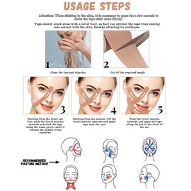 Snmzlc 2 Rolls Facial Myofascial Lift Tape Anti-Wrinkle Tape Patches Anti-Freeze Stickers for Firming And Tightening Skin Suits for All Parts of The Face and Neck 2.5cm*5m