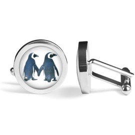 Penguin Couple Cufflinks (Angled Edition)