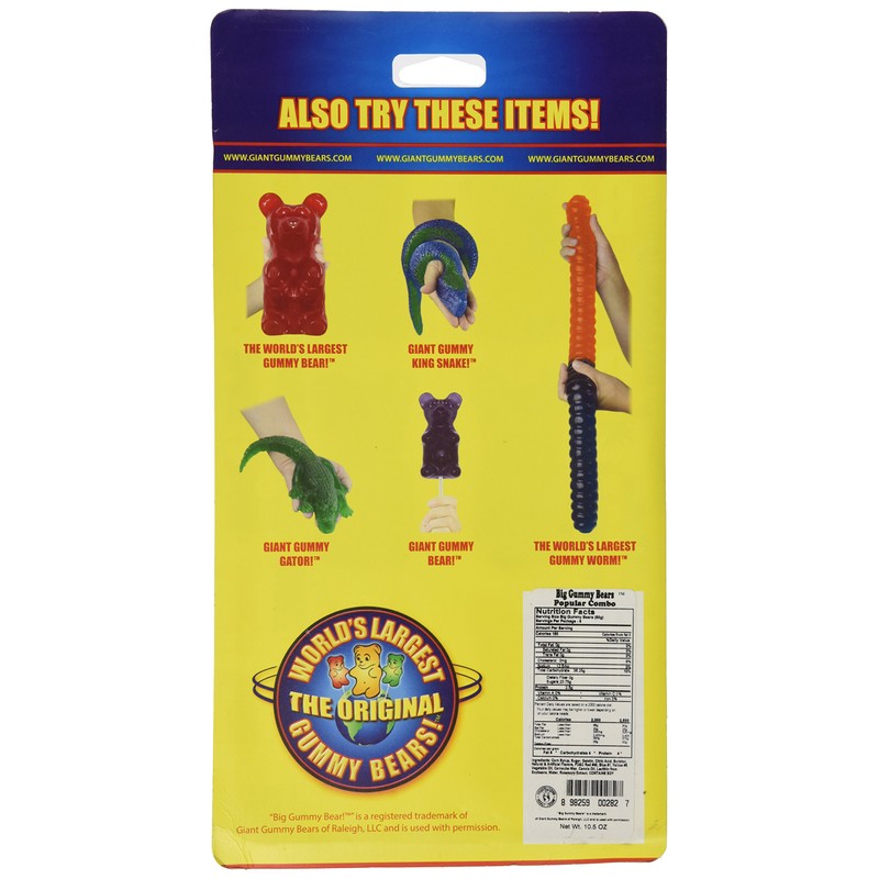 GIANT GUMMY BEAR Big Bear Six Pack- Cherry/Blue Raspberry/Apple