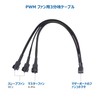 Cable Matters PWMファン用延長ケーブル 2本セット 30cm 4ピン 3分岐ケーブル FAN用分岐ケーブル