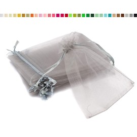 Creativery Organza Bags 7 x 9 cm Light Silver Grey Pack of 10