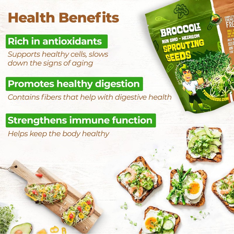 Todd’s Seeds - Calabrese Broccoli Sprouting Seeds, 1 lb -