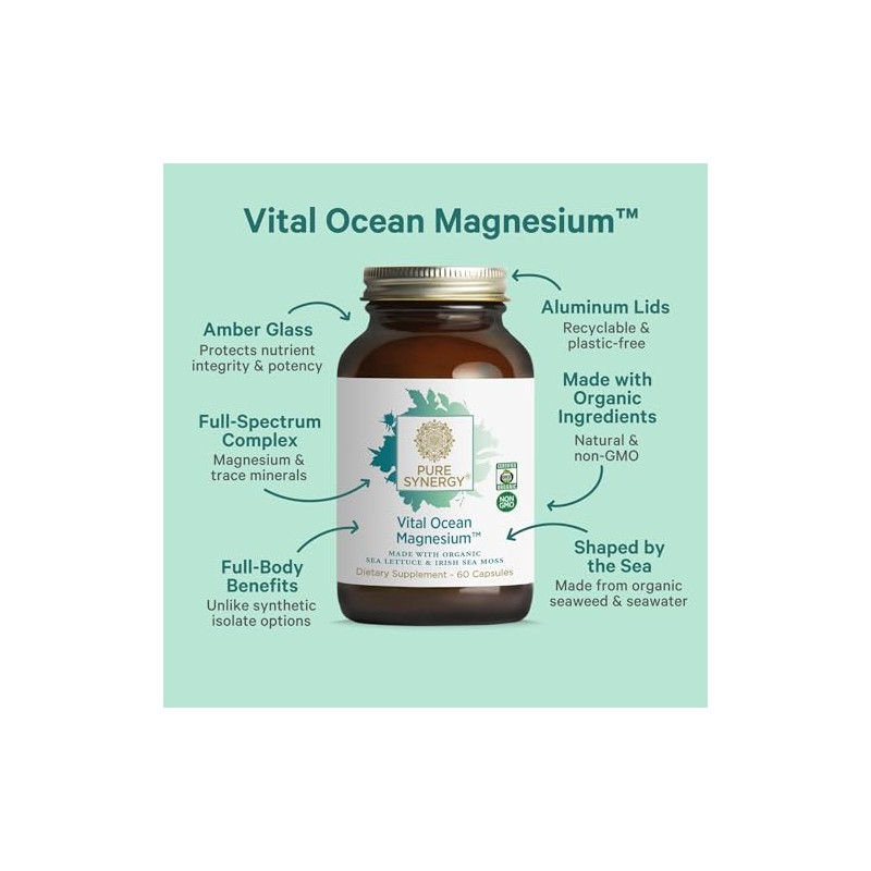 Pure Synergy Vital Ocean Magnesium for Energy & Sleep 60