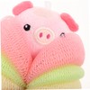 OATIPHO 2pcs Bath Loofah Adorable Pig Cow Designs Large Mesh