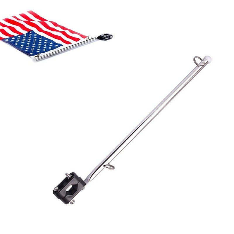 2 PCS Stainless Steel Rail Mount Boat Pulpit Staff, boat