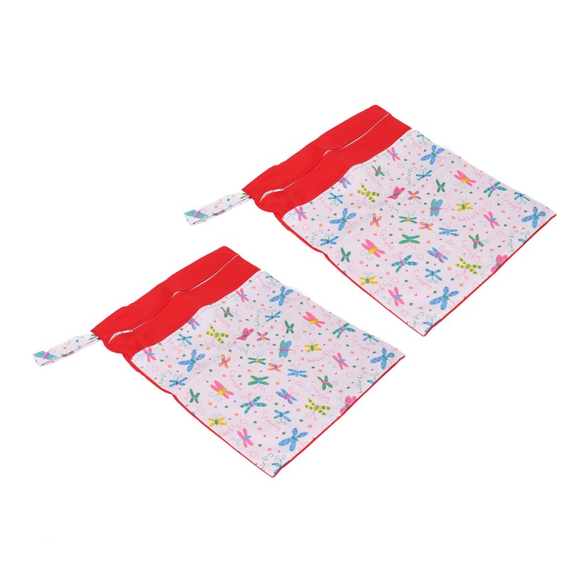 2pcs Cloth Diaper Wet Dry Bags Waterproof Reusable Wet Bags