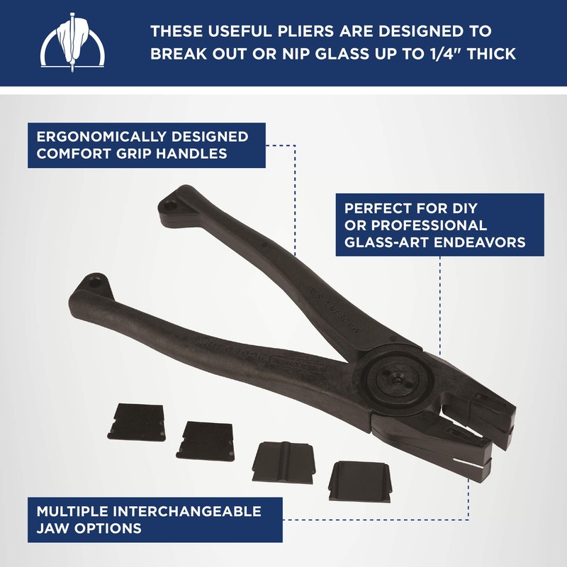 Fletcher® 8” Running and Nipping Pliers, Breakout Glass Hand Tool