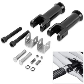PSLER Left and Right Passenger Footpeg Supports for Softail Models Deluxe Heritage Sport Glide Softail Slim Street Bob Breakout Low Rider models 2018-2022(Black)