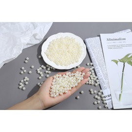 XIANNVXI White Pearl Beads for Jewelry Making 500Pcs 8mm White Round Beads with Hole for Crafs Pearl Beads