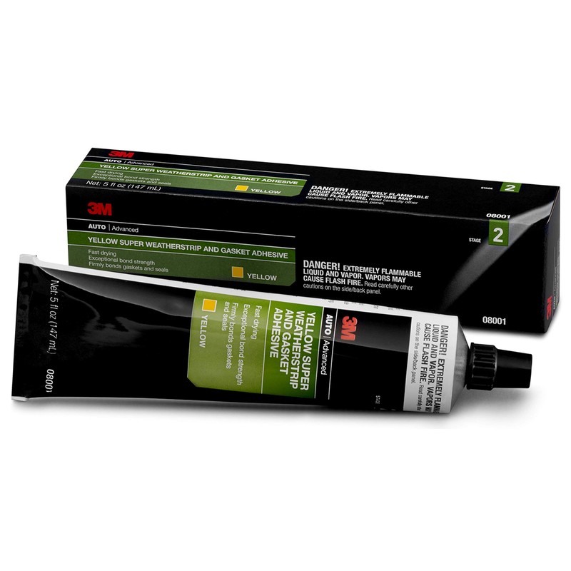 3M Super Weatherstrip and Gasket Adhesive, 08001, Yellow, 5 fl