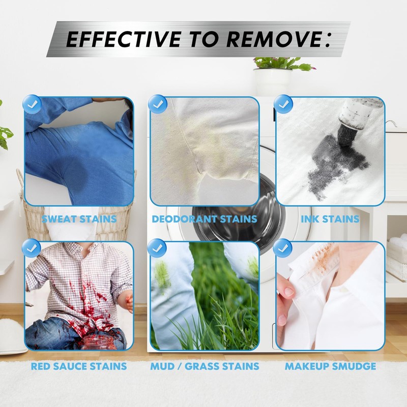 Sweat & Deodorant Armpit Stain Remover for Clothes, Suitable for