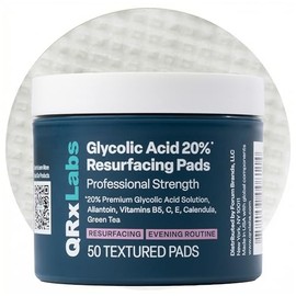 QRxLabs Almohadillas Exfoliantes con Ácido Glicólico 20% – 50 Piezas, Vitaminas B5, C y E, Té Verde y Caléndula, Suaviza Líneas Finas y Mejora Textura de la Piel