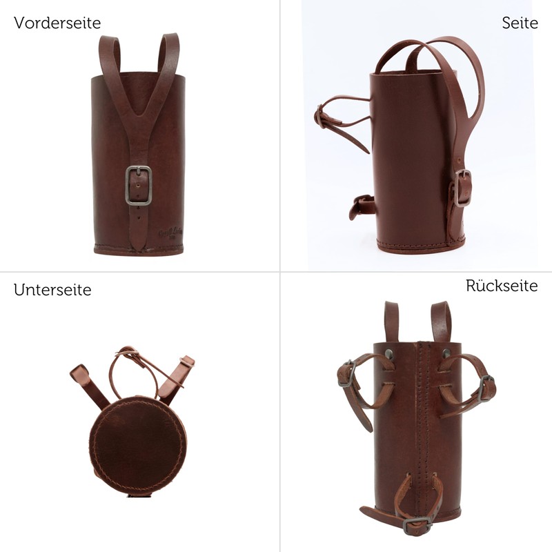 Gusti Connie Leather Bottle Holder for Bicycle Handlebar Drink Holder