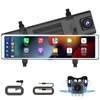11.26 Inch Dashcam Front and Rear View Mirror Camera, Wireless