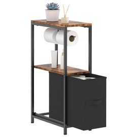 NOVIMANGO Toilet Paper Holder Stand with Drawer, Free Standing Toilet Paper Holder, Standing Small Bathroom Storage Cabinet, Slim Toilet Storage Cabinet for Small Space