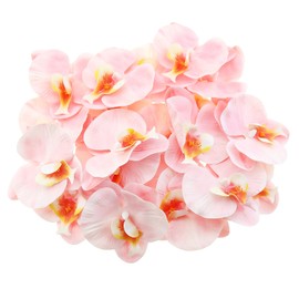 ZZHXSM 20pcs Fabric Phalaenopsis Artificial Flower Heads, Handmade DIY Flower Heads for Home Wedding Decorations
