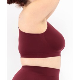 LEELA LAB Women's Bralette Non-Wired Bra Provides Support Without Tension, with Seamless Technology - Made in Italy, bordeaux