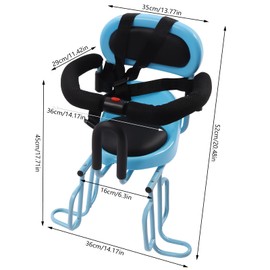 ZERNEIL Rear Child Bike Seat with Seat Cushion, Back Mounted Toddler Kids Bike Seat for Adult Bike, Outdoor Bike Seat for Ages 6 Months to 6 Years Old (Blue)