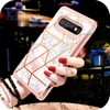 Fingic for S10 Case Rose Gold Marble Design Shiny Glitter