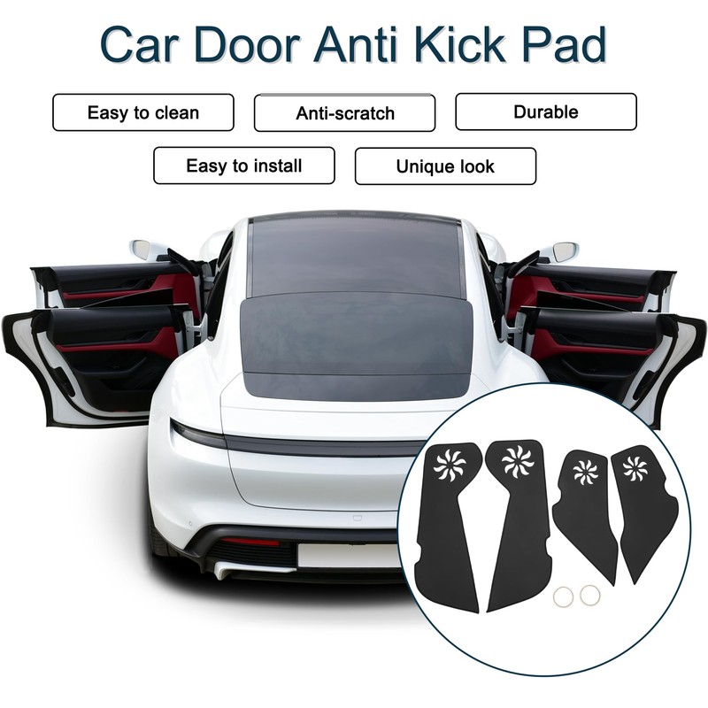 X AUTOHAUX Leather Car Door Anti Kick Pad Sticker for