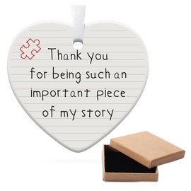 Thank You Gift Acrylic Heart with Thank You for Being Search an Important Piece of My Story Hanging Acrylic Jewellery Thank You Gift for Best Friend with Gift Box for Boyfriend Teacher