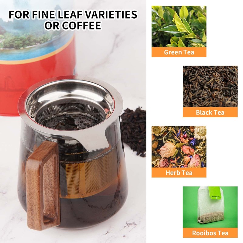 Vaincre Extra Fine Mesh Tea Infuser/Strainer, Stainless Steel Loose Leaf