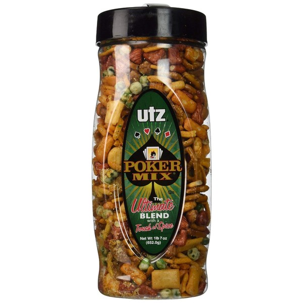 Utz Pub Mix - 23 Ounce Barrel - Crunchy Snack Mix with a Touch of Spicy, Perfect Party Snacks - Resealable Container - Cholesterol Free and Trans-Fat Free