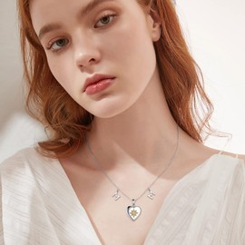 Heart Cremation Jewelry for Mom S925 Sterling Silver Dainty Star Urn Necklace for Ashes for Women Men Trendy Ashes Holder Memorial Gift for Mother