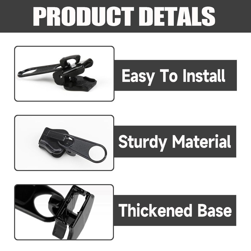 Pack of 6 Zip Slider Replacement, Beojonvy Zip Repair Set,