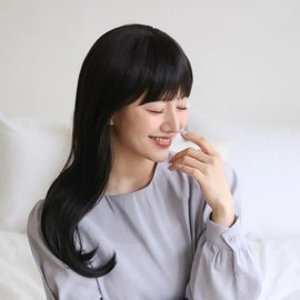 [Pick&Wear] Long hair S-curl wave full high heat yarn full wig natural brown / [픽앤웨어] 긴머리 S컬 웨이브 전체 고열사 통가발 내츄럴 브라운