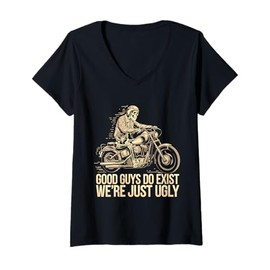 Womens Good Guy Do Exist Were Just Ugly Funny Fathers Day V-Neck T-Shirt