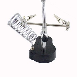 Magnifier Desk Lamp, 3.5X 12x 3rd Helping Hand Soldering Tools LED Iron Stand Magnifying Glass with 2 LED Lights, Adjustable Locking Arms with Alligator Clip Jaws