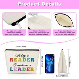 Gfhzdmf Book Lover Gifts for Women Makeup Bag Reading Accessories Funny Bookish Gift for Reader Women Cosmetic Bag with Zipper Librarian Gifts for Friends Sister Student Daughter Travel Pouch