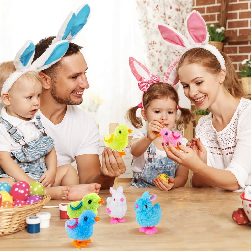 Audaisyly Chick Bunny Wind Up Toys for Kids, 4 PCS
