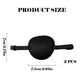 2 Stück Augenklappe Medizinisch,3D Verstellbare Augenklappe Pirat Eye Patches, für Linke Oder Rechte Augen Amblyopie Erholungsphase Nach (Schwarz)