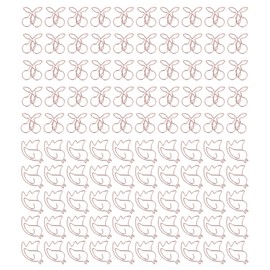 100Pcs Cute Paper Clips Cherry Hummingbird Style Electroplated Metal Gold Color Planner Clips for Home Office Study
