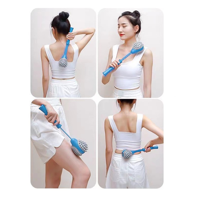 Massage Hammer 2 Soft Heads Retractable Flexible Handle Large Area