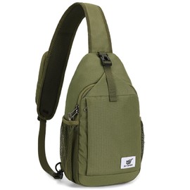 SKYSPER Sling Bag RFID Cross Body Bag Recycled Crossbody Backpack Travel Daypack(Armygreen)