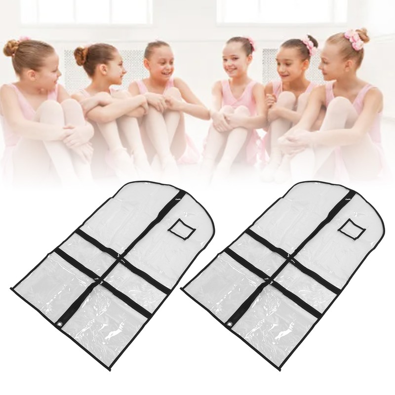 2pcs Garment Bags for Hanging Clothes Transparent Clothes PVC Dustproof
