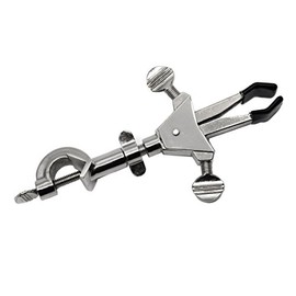 2 Prong Double Adjustable Universal Clamp, Integral Boss Head, Non-Slip Vinyl Coated Rubber Jaws, 7.5"-8" Adjustable Length - Eisco Labs