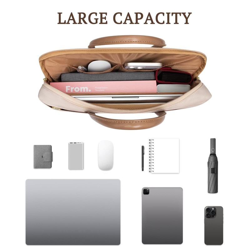 RAINYEAR 15.6 Inch Laptop Bag for Women, Protective Waterproof Large