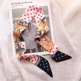 COtheSumay 100% Mulberry Silk Scarf for Handbags,Bags, and Purses,2"x35" Hair Ribbon Skinny Neck Scarves for Women