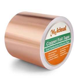 Meideal Copper Foil Tape (4inch X 66 FT) with Dual Conductive Adhesive Copper Tape for Guitar, Electrical Repairs, Arts & Crafts, Stained Glass, Paper Circuits, Soldering, Grounding, Home Decor