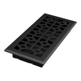 Imperial RG3466 Templar Decorative Floor Register, 4x10 Inch, Black Iron, 5 Count