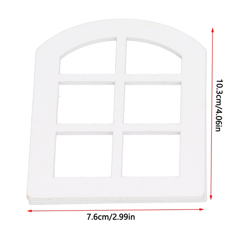 6PCS Dollhouse Windows Miniature Window Frame Ornament 1:12 Scale Dollhouse