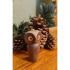 Cute new artisan crafted solid Walnut wooden owl w/ magnetic
